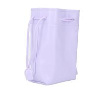 Ausla Sac Pochette à Cordon en Cuir PU, Organisateur de Rangement Portable étanche pour Appareils Photo Instantanés et Accessoires (Purple)