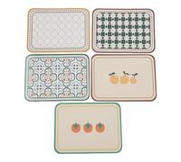 Ausla Set de 5 Napperons en Cuir Rectangulaires Antidérapants Recto-Verso pour Salle à Manger Intérieure et Extérieure, 40x30cm/15,7x11,8 Po