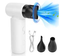 Ausla Souffleur de Poussière Électrique, Dépoussiéreur à Air Comprimé Rechargeable, 80000 TR/Min, Kit de Nettoyage pour Clavier avec 3 Buses, Ventilateur Turbo Portatif
