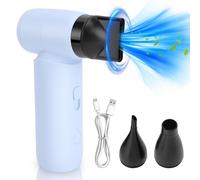 Ausla Souffleur de Poussière Électrique, Dépoussiéreur à Air Comprimé Rechargeable, 80000 TR/Min, Kit de Nettoyage pour Clavier avec 3 Buses, Ventilateur Turbo Portatif