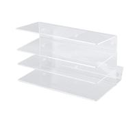 Ausla Support de Rangement pour Clavier en Acrylique, Présentoir à 3 Niveaux, 18 X 26,5 X 16 Cm, Organisateur Vertical avec étagères Inclinées, Rangement de Bureau Transparent pour Configuration de