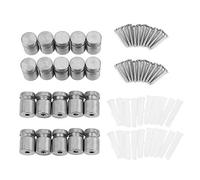 Ausla Support d'entretoise en Verre M12x20mm, Ensemble de Fixations en Acier Inoxydable 304 pour Sécuriser les écrans, Panneaux et Miroirs en Verre