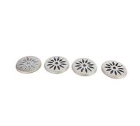 Ausla Supports de Bobine en Acier Inoxydable Ensemble de 4 avec Base Dentelée pour Placement Stable Grand Plat Répulsif de 15,5 Cm de Diamètre avec Couvercle pour la sécurité et l'hygiène (Silver)