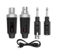Ausla Système XLR sans Fil, Adaptateur de Microphone sans Fil ABS 2,4 G, Portée de 30 à 50 M, Batterie de 8 à 10 Heures, Réponse de 20 Hz à 20 KHz pour une Utilisation en Extérieur sur Scène en (1 à