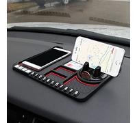 Ausla Tapis Antidérapant Universel pour Voiture, Tapis Antidérapant en PVC, Support de Téléphone, Organisateur de Tableau de Bord pour Véhicules (Rouge)