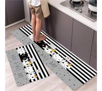 Ausla Tapis Antidérapants en Polyester avec Soutien Ergonomique pour Cuisine Salle de Bain, Tapis de Standing Confortable Anti Fatigue (40 * 60 cm)