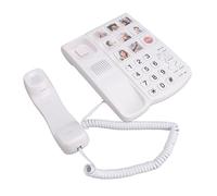 Ausla Téléphone Fixe à Gros Boutons avec Fil, 9 Boutons Photo à Touche Unique avec Télécommande D'appel d'urgence SOS, Sonnerie Forte pour Seniors et Malvoyants