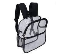 Ausla Transparent Backpack, Large Capacity See Through Schoolbag with Side Pockets for Water Cup and Umbrella, Durable PVC Material for Travel Shopping Beach Security Check