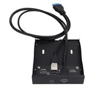 Ausla USB 3.2 Gen1 Panneau Avant Hub pour Baie de Disquette, 5Gbps Type C | Embase interne femelle 19 broches, protection contre les surintensités, coque en fer, extension PC de bureau