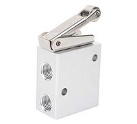 Ausla Vanne à Bouton à Membrane en Alliage d'aluminium, Vanne d'air Mécanique G1 4 Pouces à Trois Voies 0 à 1 MPa Filetée Unidirectionnelle pour le Contrôle des équipements des Systèmes Pneumatiques