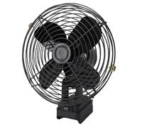 Ausla Ventilateur Portable Compact, Ventilateur de Refroidissement alimenté par Batterie en Fer ABS avec 2 Vitesses, 8 Pouces, 4 Pales, Conception Silencieuse sans Fil pour le Camping, le Bureau, la