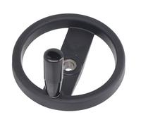 Ausla Volant de Tour en Plastique avec Poignée Rotative, Trou Central de 16 Mm, Diamètre Extérieur de 160 Mm, Conception à 2 Rayons pour Fraiseuse, Meuleuse, Réglage Manuel