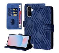 Auslbin Coque à Rabat pour Samsung Galaxy A56 5G 6.64, Style Géométrique Samsung A56 Coque, Housse de Protection avec Boucle Magnétique, Étui en Cuir PU, Bleu