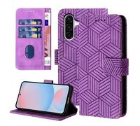 Auslbin Coque à Rabat pour Samsung Galaxy A56 5G 6.64, Style Géométrique Samsung A56 Coque, Housse de Protection avec Boucle Magnétique, Étui en Cuir PU, Violet