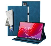 Auslbin Coque Compatible avec Lenovo Tab M11 11" 2024, Tablette en Cuir PU étui Adaptée à Tab M11 TB-330FU /331FC, Style en Cuir Classique, Bleu
