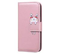 Auslbin Coque Est Compatible avec 9C,Etui 9C Cuir avec Magnetique,Housse Protection pour,Lapin Rose