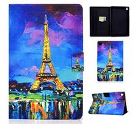 Auslbin Coque pour Lenovo Tab M10 FHD Plus 10.3 Pouces TB-X606X/TB-X606F,[Fonction Veille/Réveil Auto][Étui Housse de Protection Anti-Chute][ avec Carte de Documents Pocket],Tour Eiffel