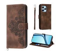 Auslbin Coque pour Realme Note 50 C53 C51 4G 6.74", 5 Cartes Realme Note 50 RMX3834 étui de Protection en Cuir PU de Fleur Style Vintage pour Housse, Brun