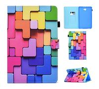 Auslbin Coque pour Samsung Galaxy Tab A6 10.1 Pouce SM-T580/T585 2016 Cuir PU Etui Housse Tablettete de Protection Flip Portefeuille Cover Case avec Stand et Poche - Blocs