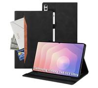 Auslbin Coque pour Samsung Galaxy Tab S11 Ultra 2025 14.6 Pouces SM-X930 SM-X936 Étui à Rabat Cuir PU avec Fonction Support et Porte-Pencil Tablette Anti-Chute Housse de Protectione Noir