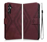 Auslbin Coque Samsung A15 4/5G 6.4 avec Fonction de Support, Matériau de Protection en PU Tout Autour, Étui Samsung A15/SM-A155F/A156B Anti-Rayures et Anti-Chute, Rouge