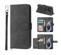 Auslbin Étui de protection à rabat en cuir synthétique pour Motorola Moto G87 5G 6,78", avec 5 compartiments pour cartes, noir