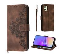 Auslbin Fleur Coque Samsung Galaxy A05 4G 6.7", 5 Cartes étui de Protection en Cuir PU de Style Vintage pour Samsung A05 4G / SM-A055F/DS Housse, Brun