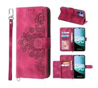 Auslbin Xiaomi Redmi 15C （6.9" Coque [5 Emplacement pour Carte] [Support] [Fermeture Magnetique à Rabat] [Portefeuille], étui de téléphone Anti-Chute pour Redmi 15C (2025） Coque, Rouge