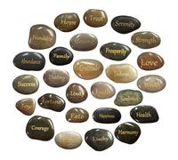 Ausluru Lot de 27 pierres inspirantes gravées avec mots inspirants pour les amis et la famille - Pierres d'encouragement pour prier et décorer - Cadeau de motivation pour la Saint-Valentin