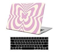AUSMIX Coque de protection rigide ultra fine compatible avec MacBook Air 13" version A2337(M1)/A2179/A1932, compatible avec MacBook Air 13" Retina Motif papillon