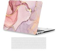 AUSMIX Housse pour Ordinateur Portable MacBook Pro 13 2020-2016 Release M1 A2338/A2289/A2251/A2159/A1706/1708/A1989 en Plastique Rigide et protège-Clavier pour 2020 Mac Pro 13,3" Rose marbre