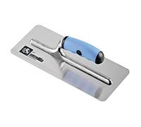 AUSONIA - 42121 Taloche Truelle à Plâtre Taloche de Lissage Platoir Lisse De Finition pour Travaux de Maçonnerie pour stuc Lame Acier INOX cm 24x10 a Bords arrondis et Manche en caoutchou