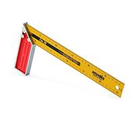 Ausonia 47460 Equerre graduée menuissier de charpentier Équerre de maçon regle angulaire Règle Carrée en Forme de L à haute précision de 20 cm vec manche en aluminium