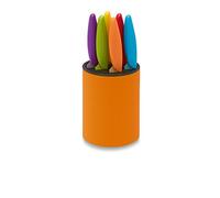 Ausonia 96435 Bloc Couteau Colorés Orange Couteau de Cuisine Coloré Set Couteaux Cuisine Lot de Couteaux Multicolore
