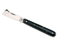 AUSONIA - COUTEAU À GREFFE GREFFOIR NOIR DE 17 CM, LAME 7 CM EN ACIER INOX ET MANCHE EN FAUSSE CORNE