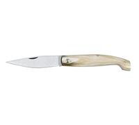 AUSONIA Couteau de poche pliant pattada 19 cm | Lame en acier inox de 8 cm, Manche en corne