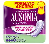 Ausonia Discreet Lot de 72 serviettes hygiéniques normales pour femme, protection complète*, discrétion incroyable