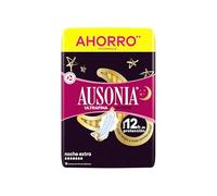 Ausonia Lot de 18 serviettes hygiéniques ultra fines avec ailettes double couverture à l'avant et à l'arrière, protection nocturne