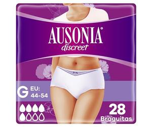 Ausonia - Pantalons discrets, serviettes d'incontinence pour femmes, slips pour fuites urinaires - Taille normale G, 28 unités