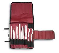 AUSONIA - Sac Couteaux Professionnels 10 Pièces Set Professionnel de Chef Assortiment de 10 Couteau de Cuisine inox AISI 440 couteaux de cuisine set avec sac professionnel