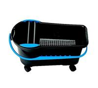 AUSONIA - Seau Professionnel Lave TRUELLES ET TALOCHES DE 60X30X37,5 CM, 24 litres, avec Double Rouleau, ET Tamis en MÉTAL ZINGUÉ