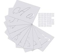 Auspcers 40PCS Pochoir Alphabet en Plastique, Pochoirs à Lettre avec Chiffres et Signes, Pour la peinture sur bois, chiffres majuscules et caractères majuscules