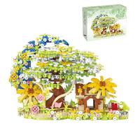 Auspcers Sakura Arbre Maison Construire Bloc, Moon Palace Pavilion Mini Blocs, Sakura Set de Briques de Construction DIY, Décor Miniature Paysager et Plantes Blocs Décoration