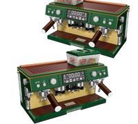 Auspcers Technik Machine à Café à Deux Positions Maquette Jeux de Construction, 928 Pièces Jouet Vintage en Bloc de café, modèle Expresso Classique Semi-Automatique, Collection de Bureau à Domicile
