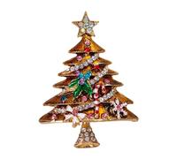 Ausschnitt Verkleinern Ohne NäHen Cartoon Weihnachtsbaum Brosche für Männer Frauen süße Mann Abzeichen Cartoon Pin Schnalle Tasche Dekoration für Weihnachten Clips Jacken (C, One Size)