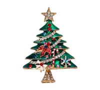 Ausschnitt Verkleinern Ohne NäHen Cartoon Weihnachtsbaum Brosche für Männer Frauen süße Mann Abzeichen Cartoon Pin Schnalle Tasche Dekoration für Weihnachten Clips Jacken (A, One Size)