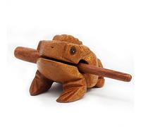 Aussel Guiro Coassement Grenouille en bois avec un maillet, Instrument de musique Bloc sonore, instrument de percussion du commerce équitable (10.5CM)