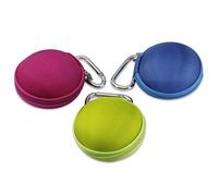 Aussel Lot de 3 petits écouteurs portables multicolores en EVA avec crochet en métal (02)