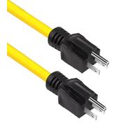 Außen Verlängerungskabel - 5-15P Männlich Zu Männlich 12AWG 125V Schwer Entflammbar | Steckerleiste Outdoor Garage Werkstatt Keller Baustelle Lager 60cm | Küche Schlafzimmer Zuhause Generator Transfer