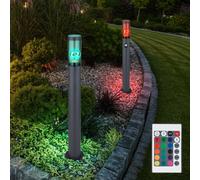 Außenstehlampe Borne Lumineuse Jardin Capteur Dimmable Télécommande RGB LED 2x